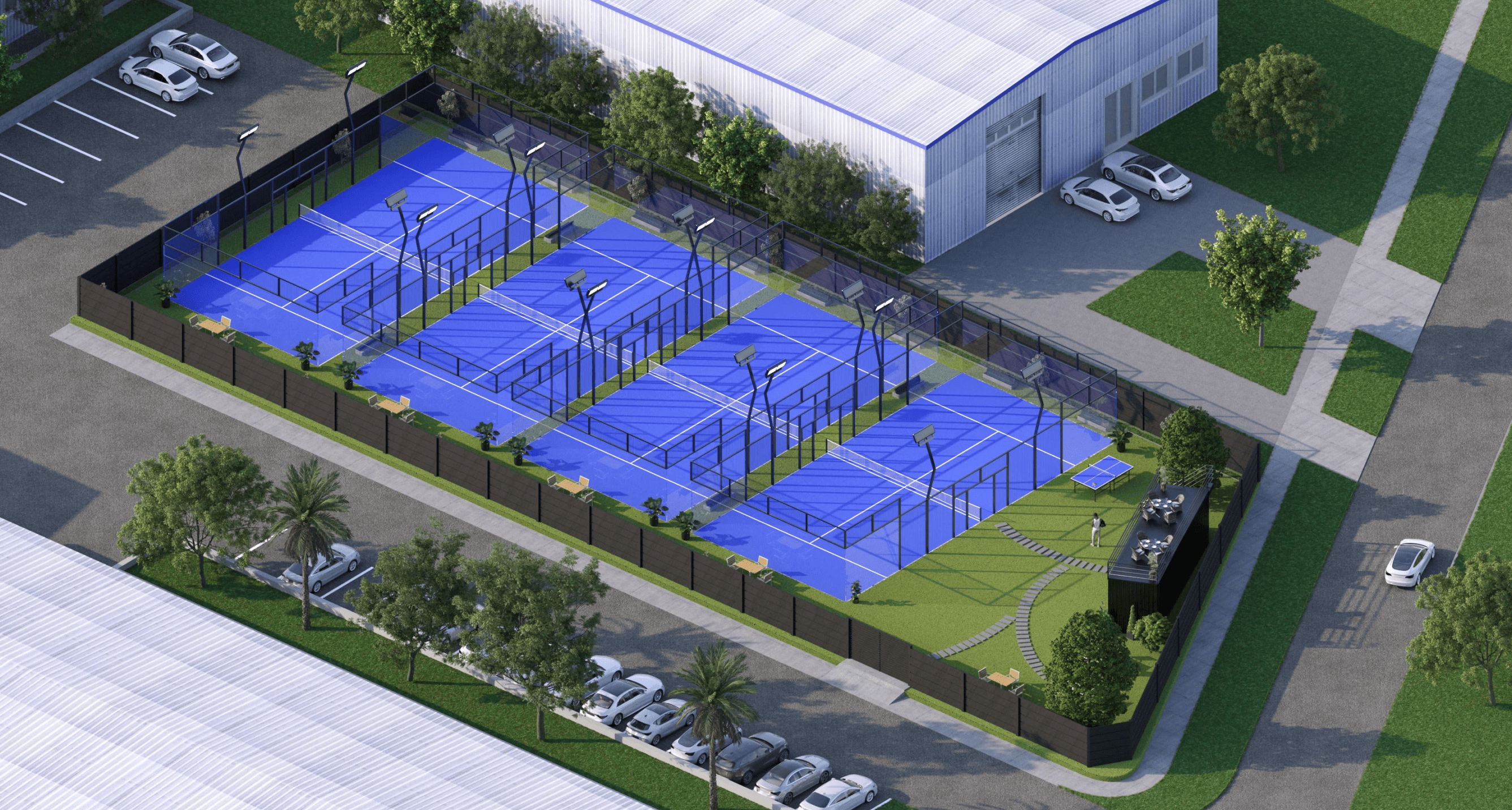 aerial view of the padel club